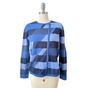Mansted Blue Geometric Wool Sweater M
